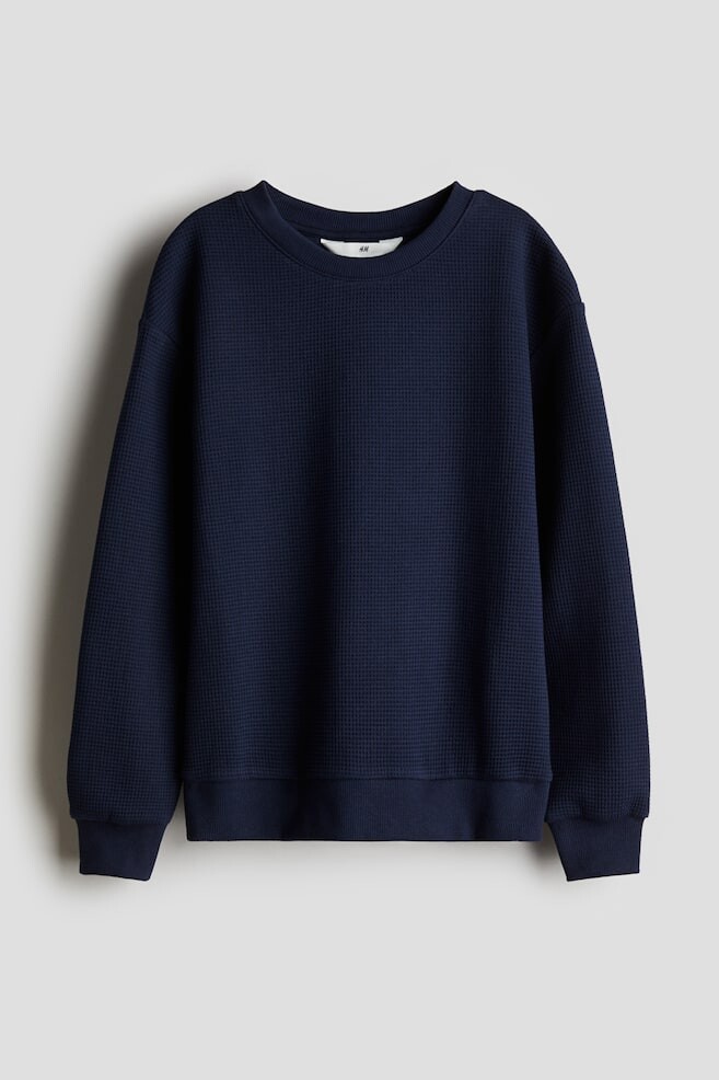 

Хлопковая толстовка с вафельной структурой H&M, синий