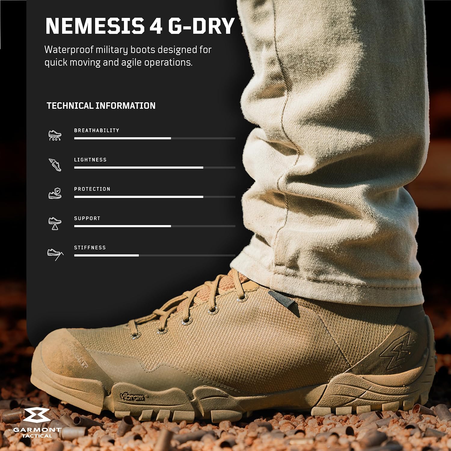 Тактические ботинки GARMONT TACTICAL Nemesis 4 G-DRY средней высоты для мужчин и женщин, легкие, водонепроницаемые, для походов, Coyote — фото 2