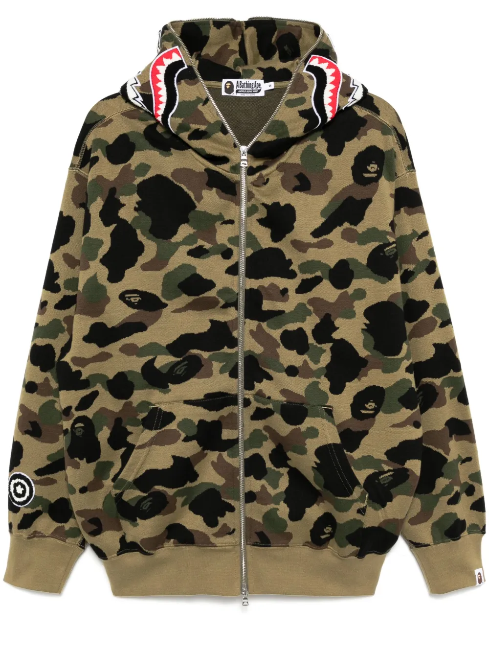 

Жаккардовое худи 1ST с камуфляжным узором A BATHING APE, зеленый