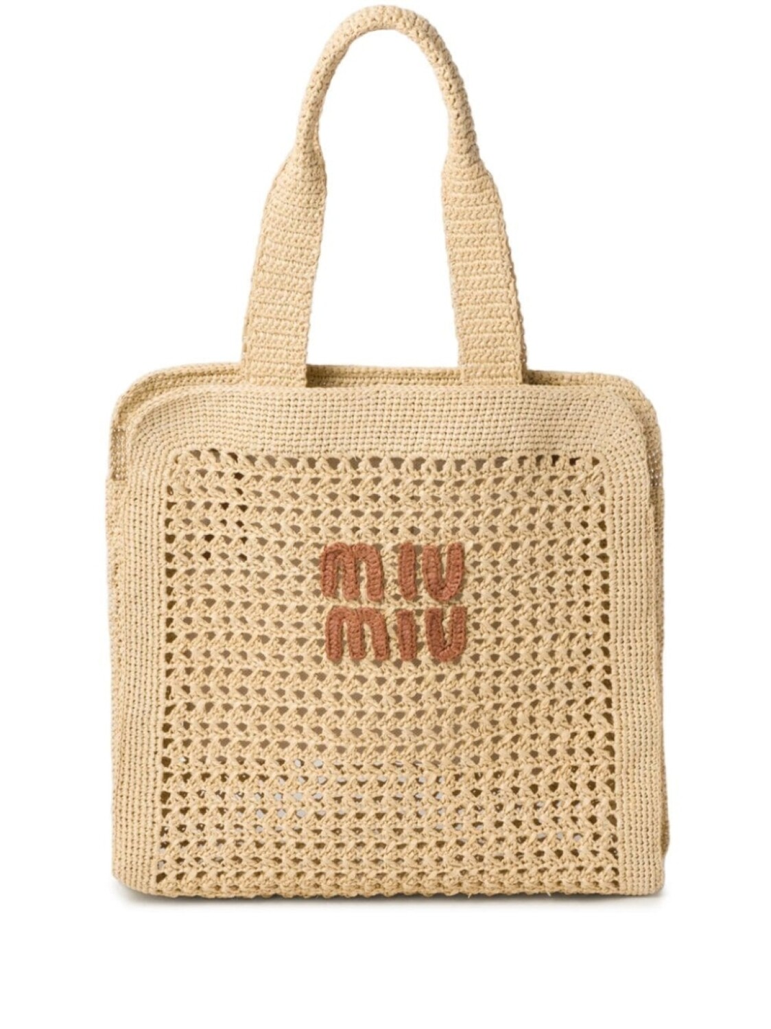 

Плетеная сумка-тоут Miu Miu, нейтральный цвет