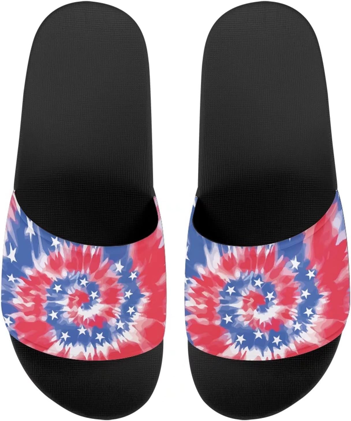 

Сандалии-шлепанцы Suhoaziia для женщин и мужчин, нескользящие летние домашние тапочки для девочек и мальчиков, сандалии без шнурков, 1-tie Dye Stars American Flag
