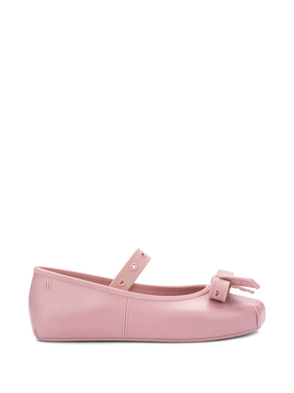 Балетки с бантом в форме сердца, украшенным аппликацией Mini Melissa, розовый
