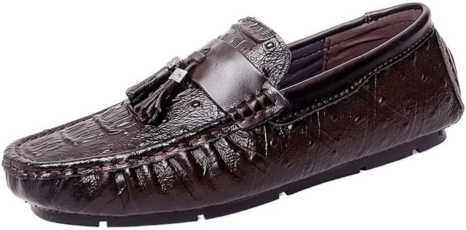 Мужские лоферы с принтом крокодила, Crocodile Print, коричневый DHFIRUFSHLO