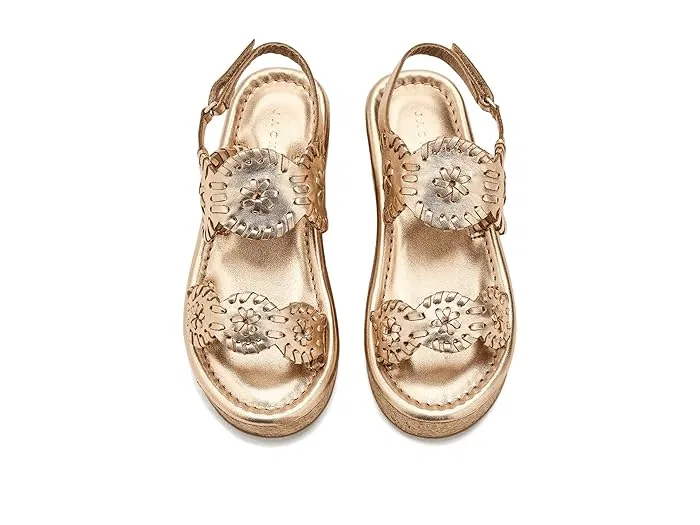 Босоножки на каблуке Lauren High Wedge Jack Rogers Kids, Platinum — фото 3