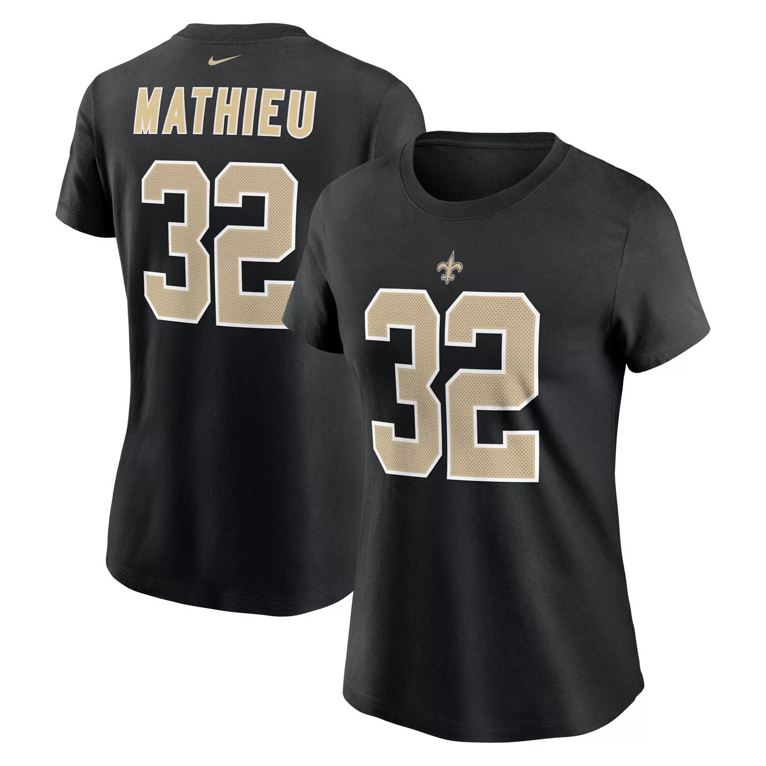 

Женская черная футболка Nike Tyrann Mathieu New Orleans Saints с именем и номером игрока Nike, Черный, Женская черная футболка Nike Tyrann Mathieu New Orleans Saints с именем и номером игрока Nike