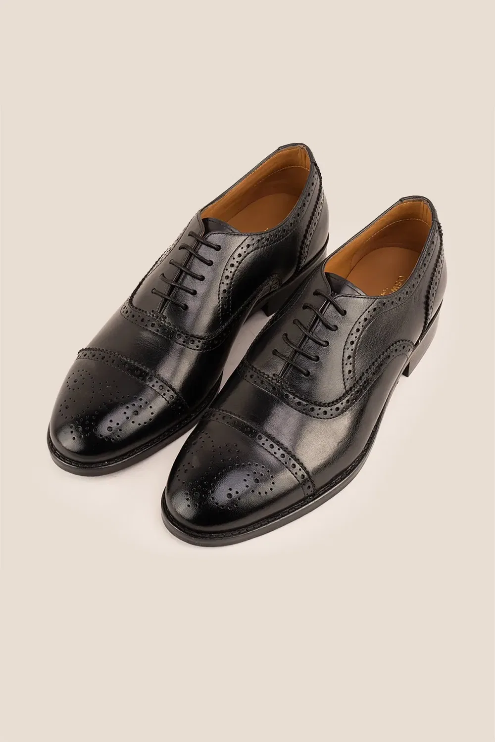 Туфли Oxford brogue кожаные Oswin Hyde, черный — фото 4