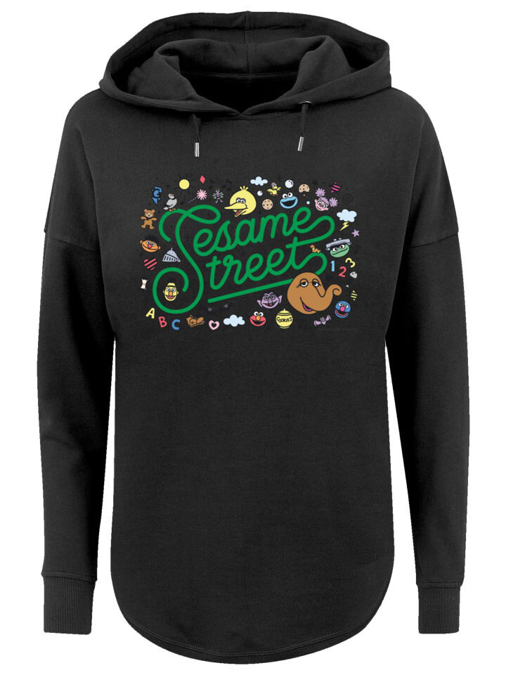 

Пуловер F4NT4STIC Oversized Hoodie Sesamstraße Collage Coloured, черный