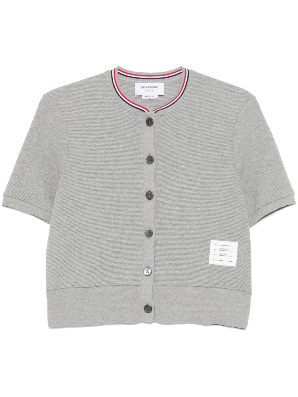 

Фактурный кардиган с полосками RWB THOM BROWNE, серый