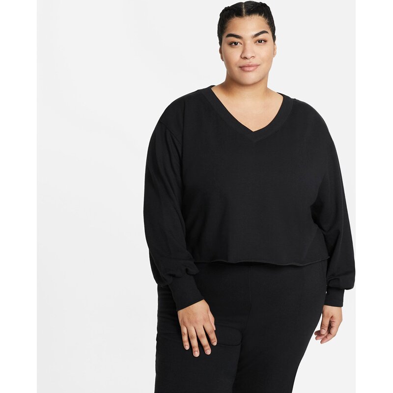 

Футболка для йоги с длинным рукавом, флисовая, с ворсом Nike, мультиколор