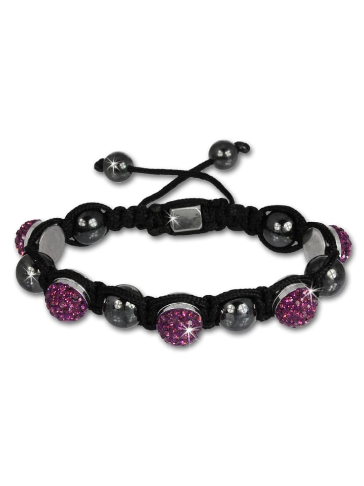 

Браслет из нейлона, гематита и нержавеющей стали - Macrame Shamballa SterlinX