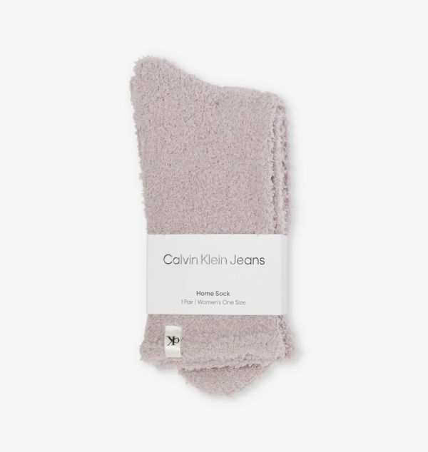 

Уютные фирменные вязаные носки Calvin Klein, цвет lilac