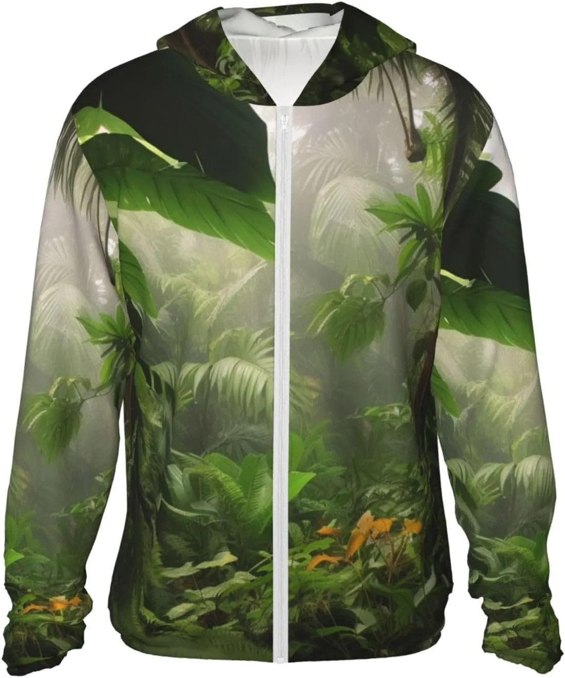 

Мужская толстовка с защитой от солнца UPF 50+ Tropical Rainforest Jungle Scene DWVTSLH