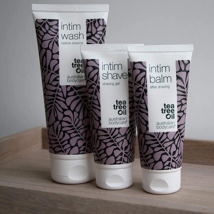 Набор для интимного бритья Australian Bodycare от вросших волос, красных шишек и ожогов от бритвы — 200 мл лосьона для мытья, 100 мл геля для бритья и 100 мл бальзама после бритья, Tea Tree Oil Australian — фото 2