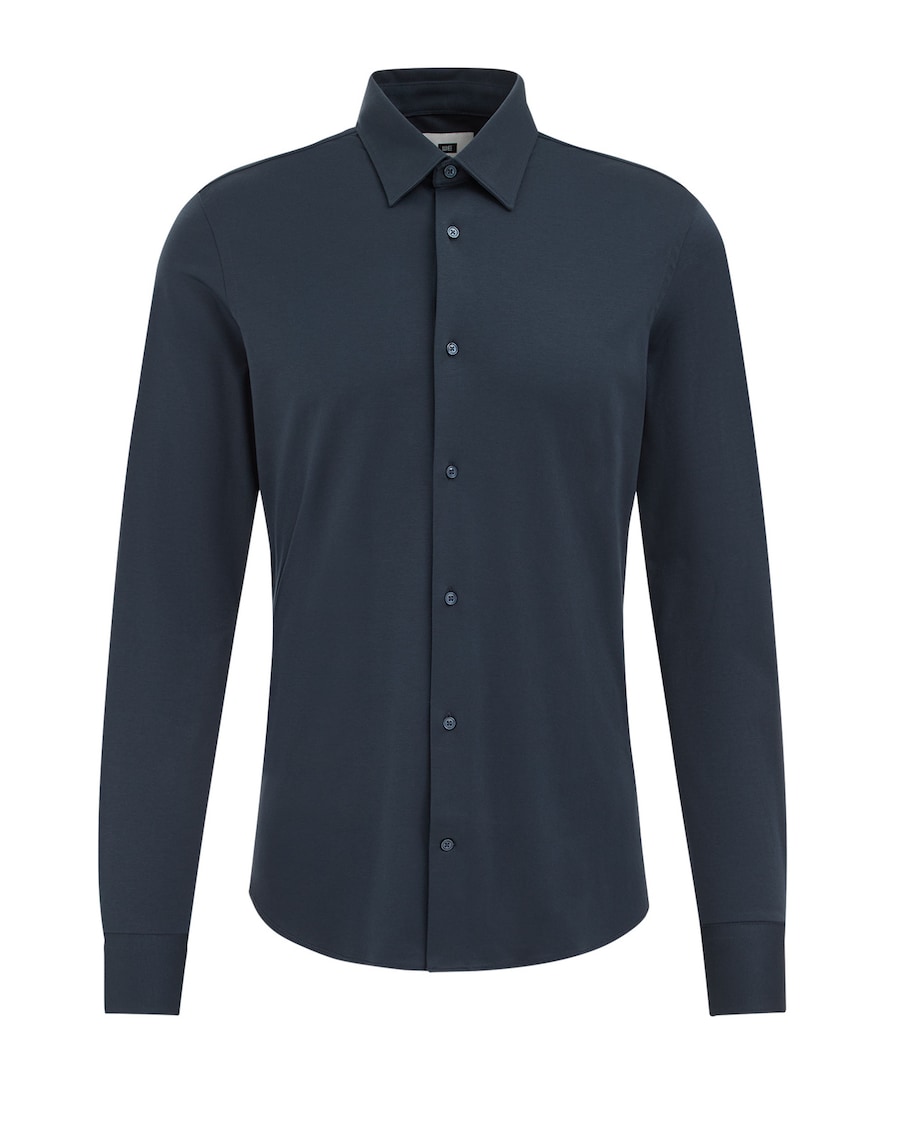

Рубашка Slim Fit на пуговицах WE Fashion, индиго
