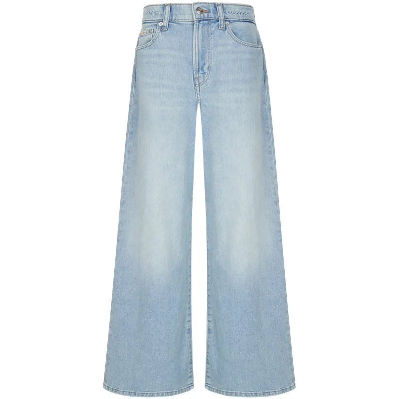 Calvin Klein Джинсы Women's VB7 Denim Light Blue Moderate Wide Leg
