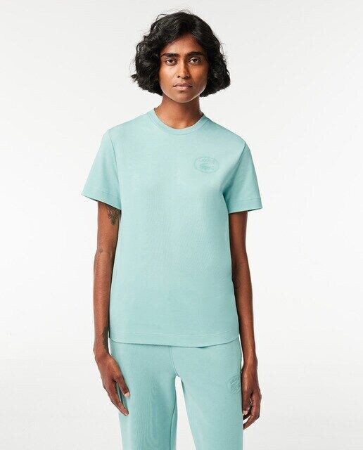 

Женская футболка обычного кроя с фирменным принтом Lacoste, зеленый