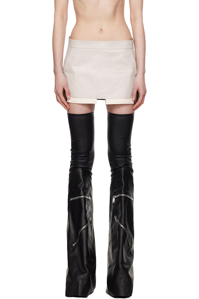 

Голливудская джинсовая мини-юбка с эффектом тумана Rick Owens, цвет dinge