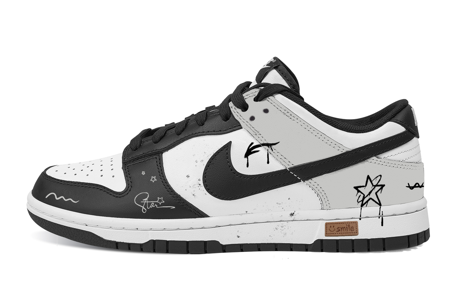 

Кроссовки для скейтбординга Dunk Star устойчивые к истиранию низкие унисекс Nike, черный/серый