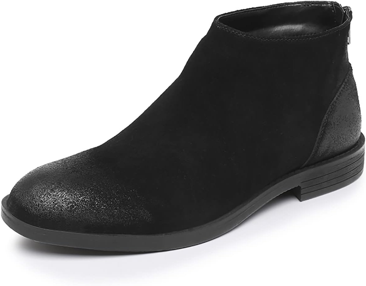 

Мужские повседневные ботинки Santimon Chelsea из замши и кожи с молнией, ковбойские ботинки, модные, для вечеринок и выпускных, западные чукка-ботинки на щиколотку для мужчин и мальчиков, черный