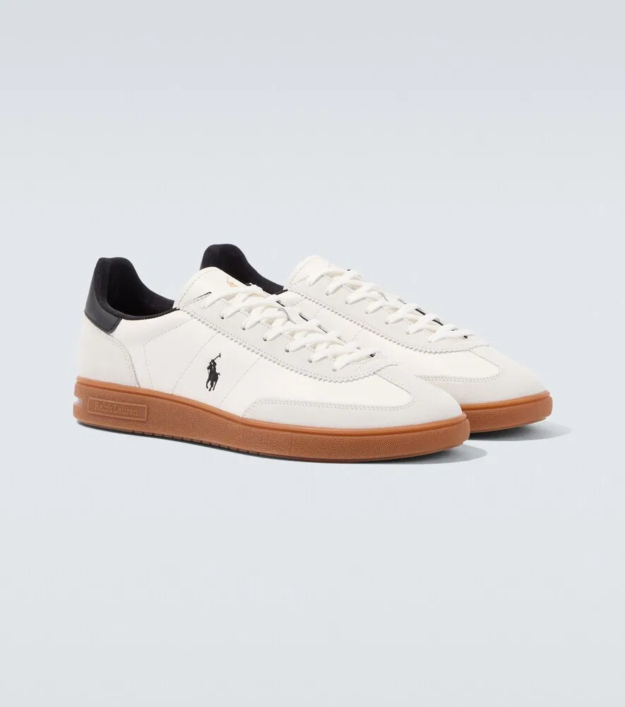 Кожаные кроссовки с замшевой отделкой Polo Ralph Lauren, белый
