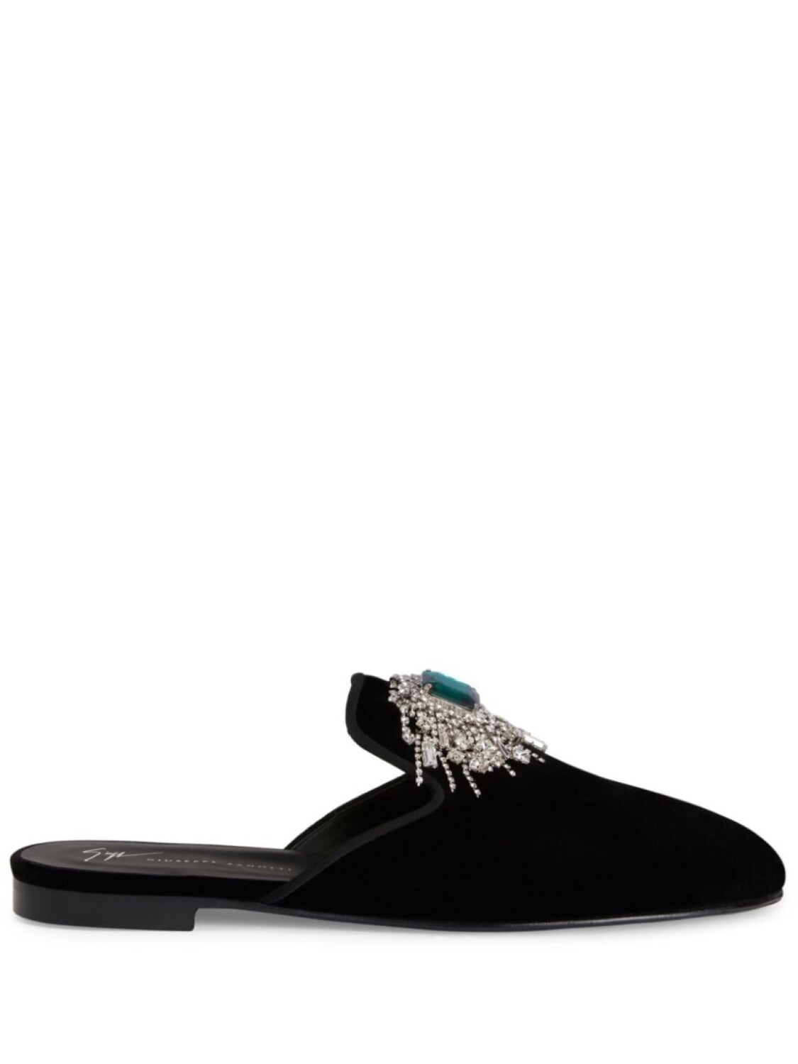 

Giuseppe Zanotti бархатные слиперы Euphemiee с кристаллами, черный