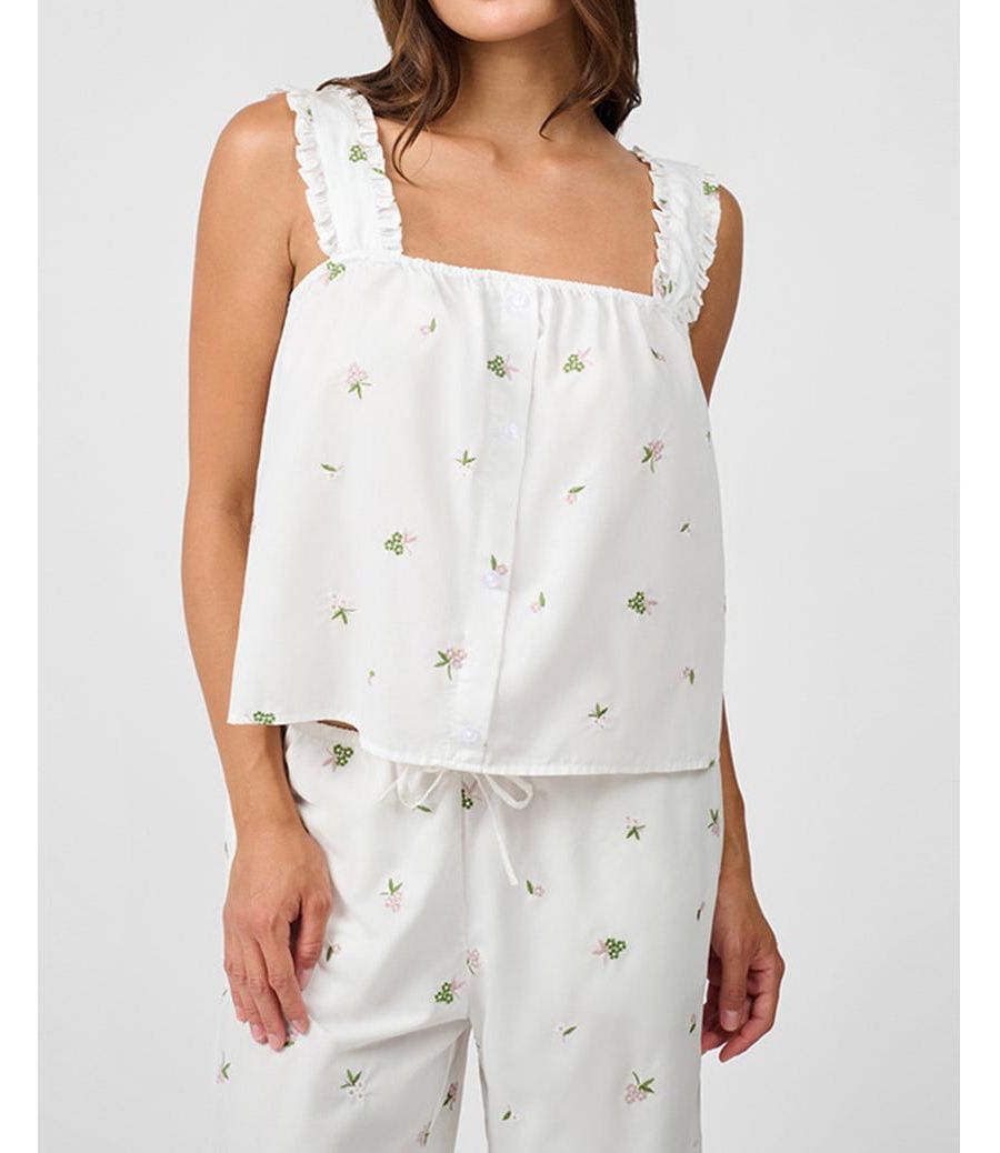 

Женская майка с оборками и пуговицами спереди WeWoreWhat, Ivory