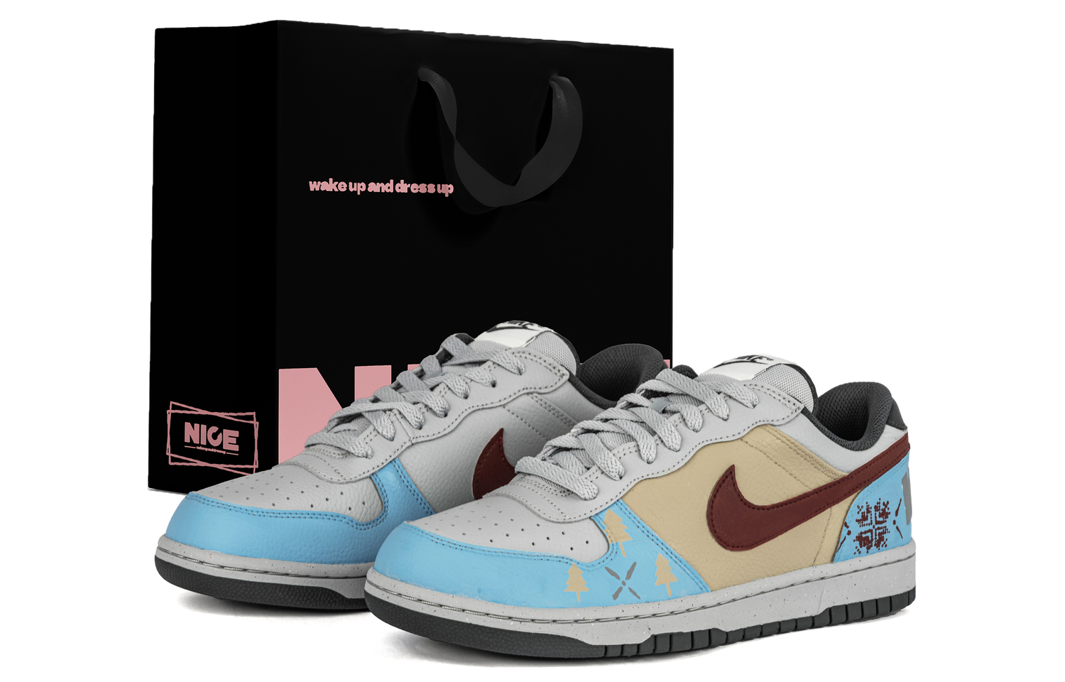 

Nike Большие устойчивые к истиранию низкие кроссовки для скейтбординга мужские blue gray