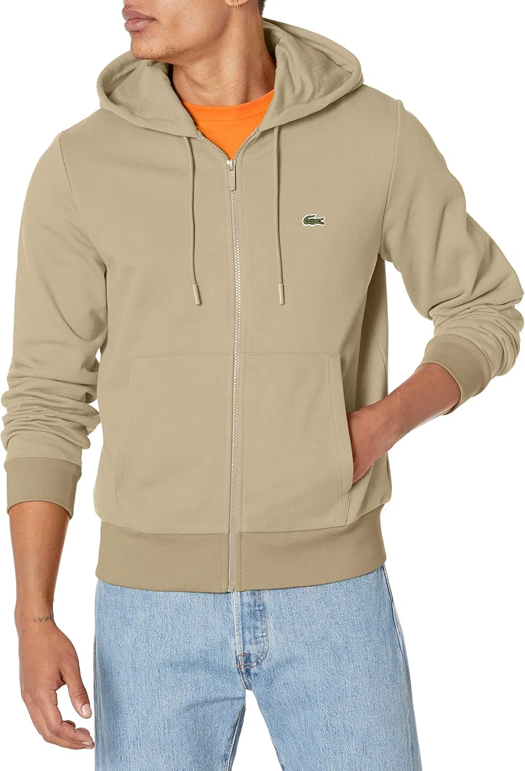 Мужская классическая толстовка Lacoste с капюшоном и застежкой-молнией, Lion
