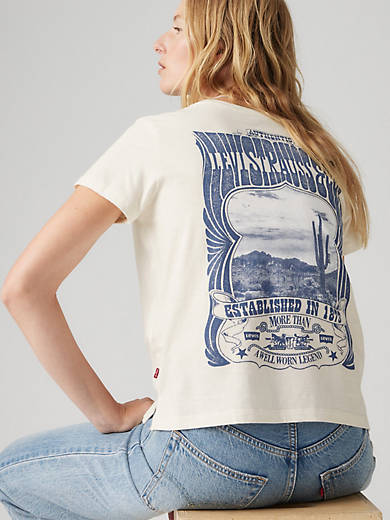 

Графическая футболка с квадратным принтом Levi's, цвет Sugar Swizzle - White