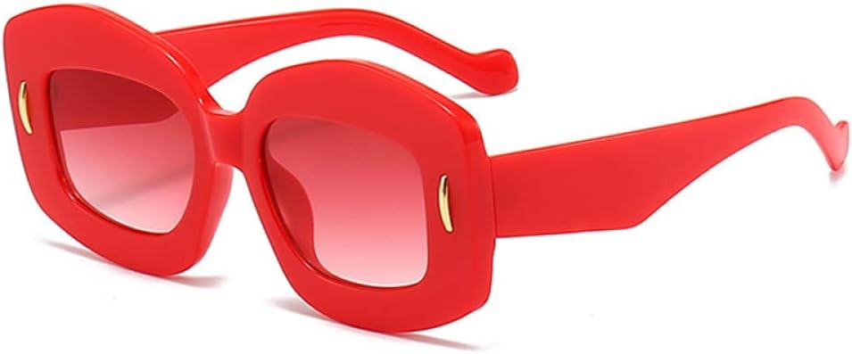 

Модные женские солнцезащитные очки с градиентным переходом цвета, защита от ультрафиолета UV400, винтажные мужские солнцезащитные очки с заклепками (фиолетово-серый градиент, один размер) LXLHWN, Red Red Gradient