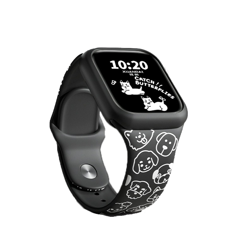 

Ремешок из силикона, совместимый с Apple, 49 мм Dazzling, черный