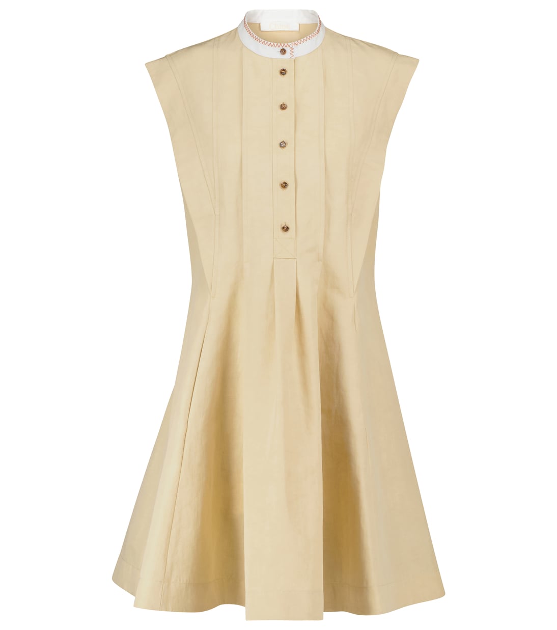 

Мини-платье из льна и хлопка Chloé, Soften Brown