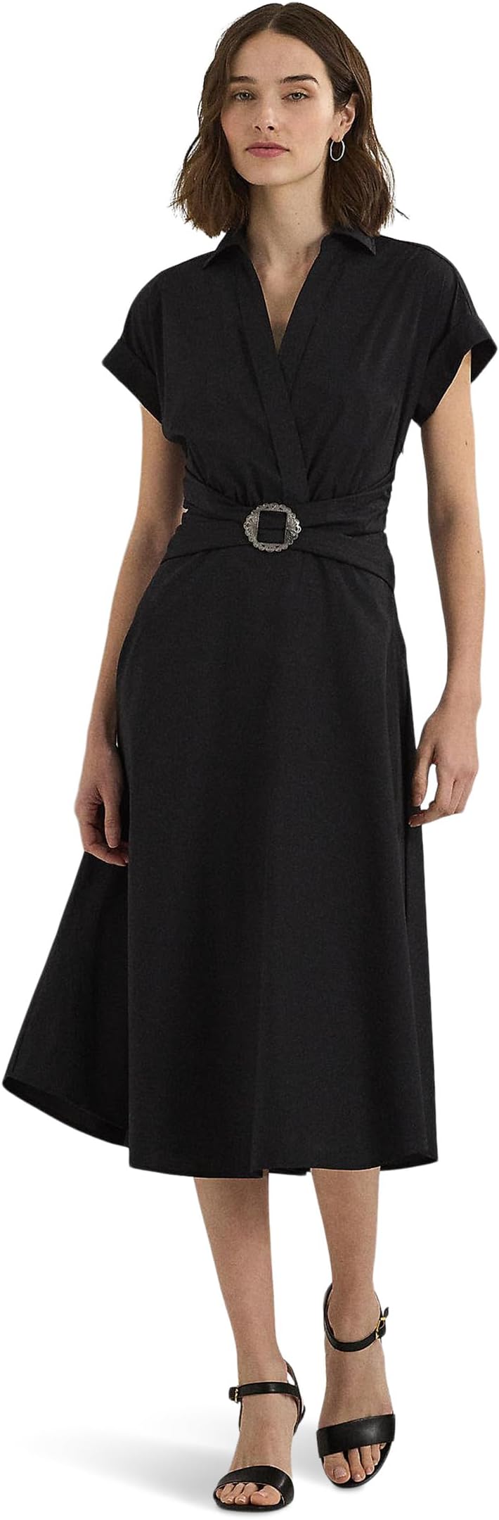 

Платье Lauren Ralph Lauren Stretch-Cotton Blend Surplice Dress, Black