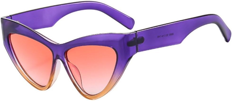 

Модные солнцезащитные очки «кошачий глаз» с градиентным переходом цвета, защита от ультрафиолета UV400, винтажные зеленые и фиолетовые очки для мужчин, трендовые солнцезащитные очки TYUVIVO, Purple Tea Pink