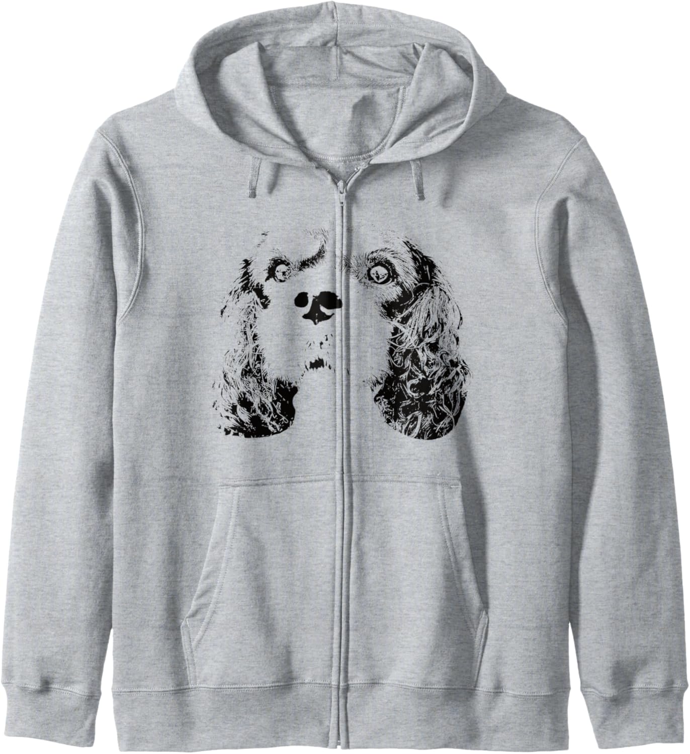 

Толстовка на молнии с изображением кавалер-кинг-чарльз-спаниеля Cavalier King Charles Spaniel, серый