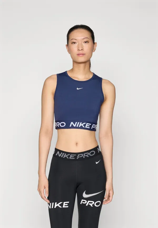 Топ Nike Performance 365 Crop Tank, цвет темно-синий/белый