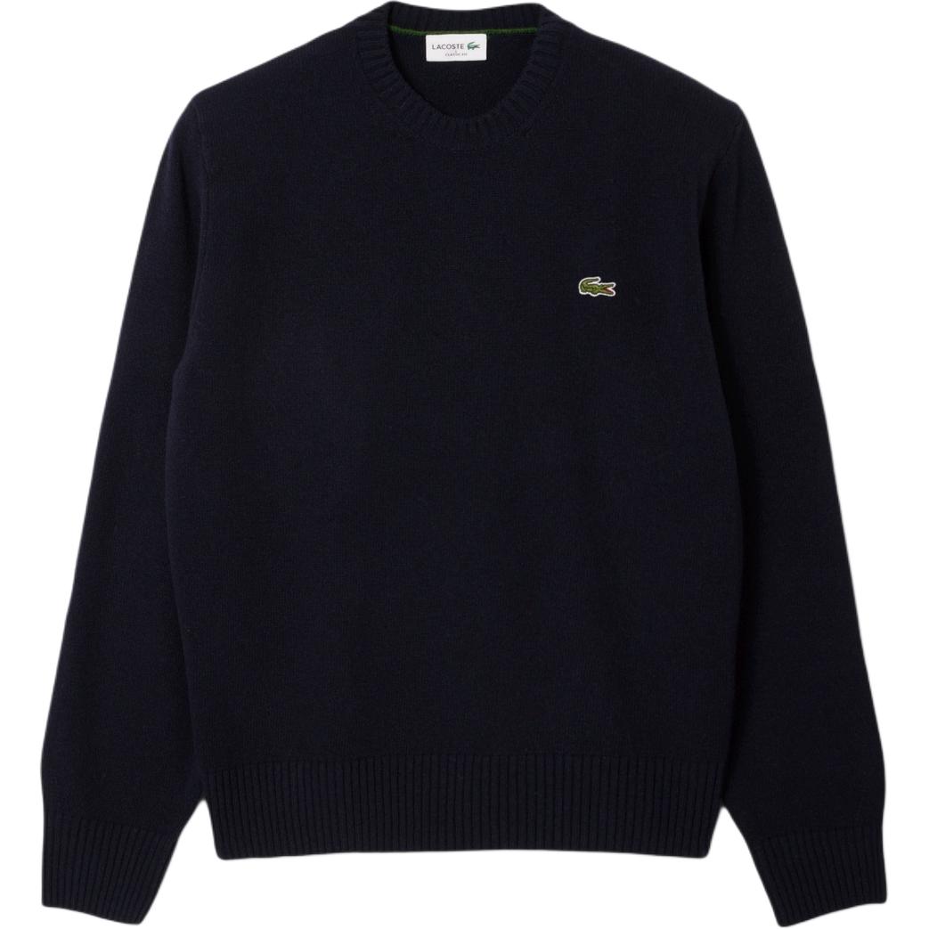 

Свитер с вышивкой и круглым вырезом LACOSTE, 166/темно-синий