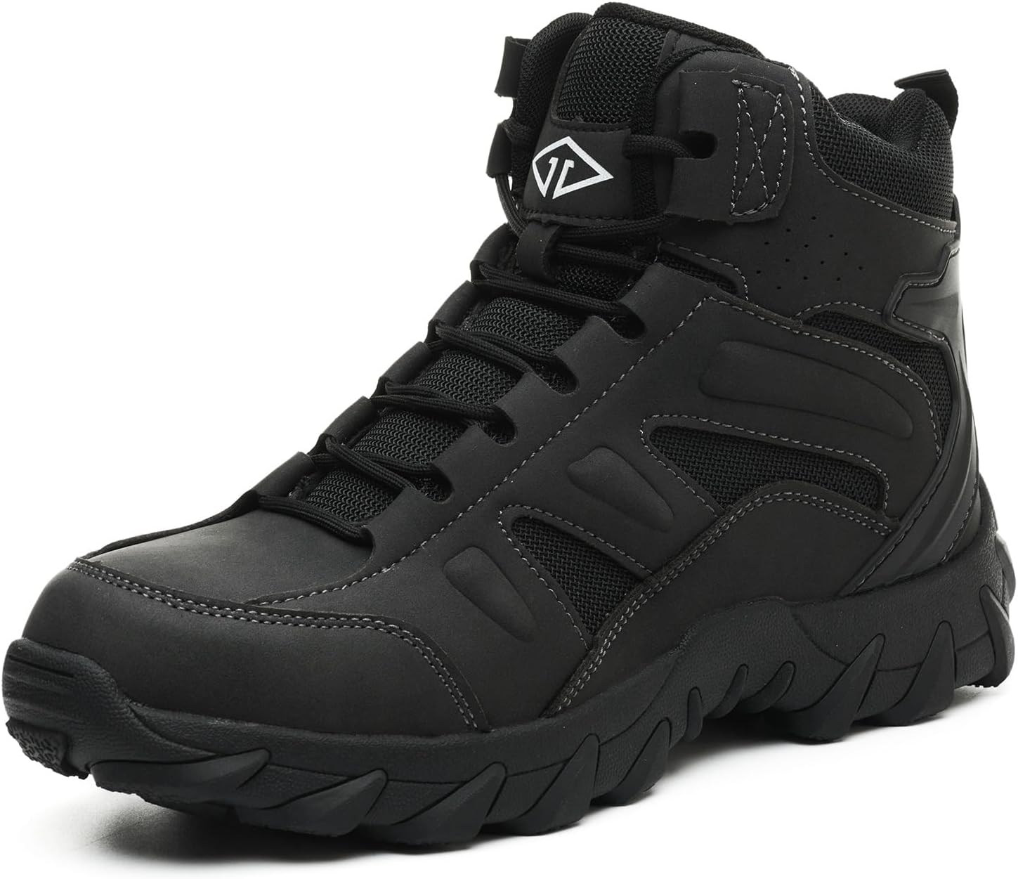 

Мужские рабочие ботинки: удобные ботинки со стальным носком, неразрушимая защитная обувь для промышленности и строительства, нескользящие мужские ботинки с композитным носком Dinggu, черный