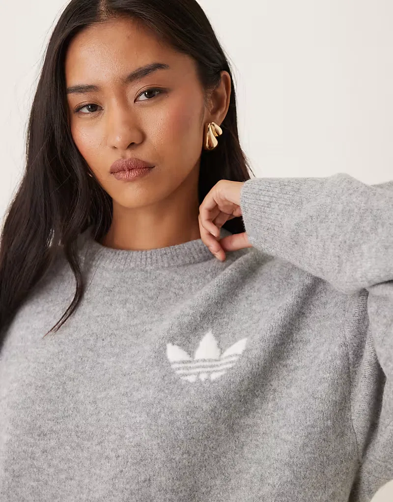 Мягкий свитшот Adidas Originals, серый — фото 2