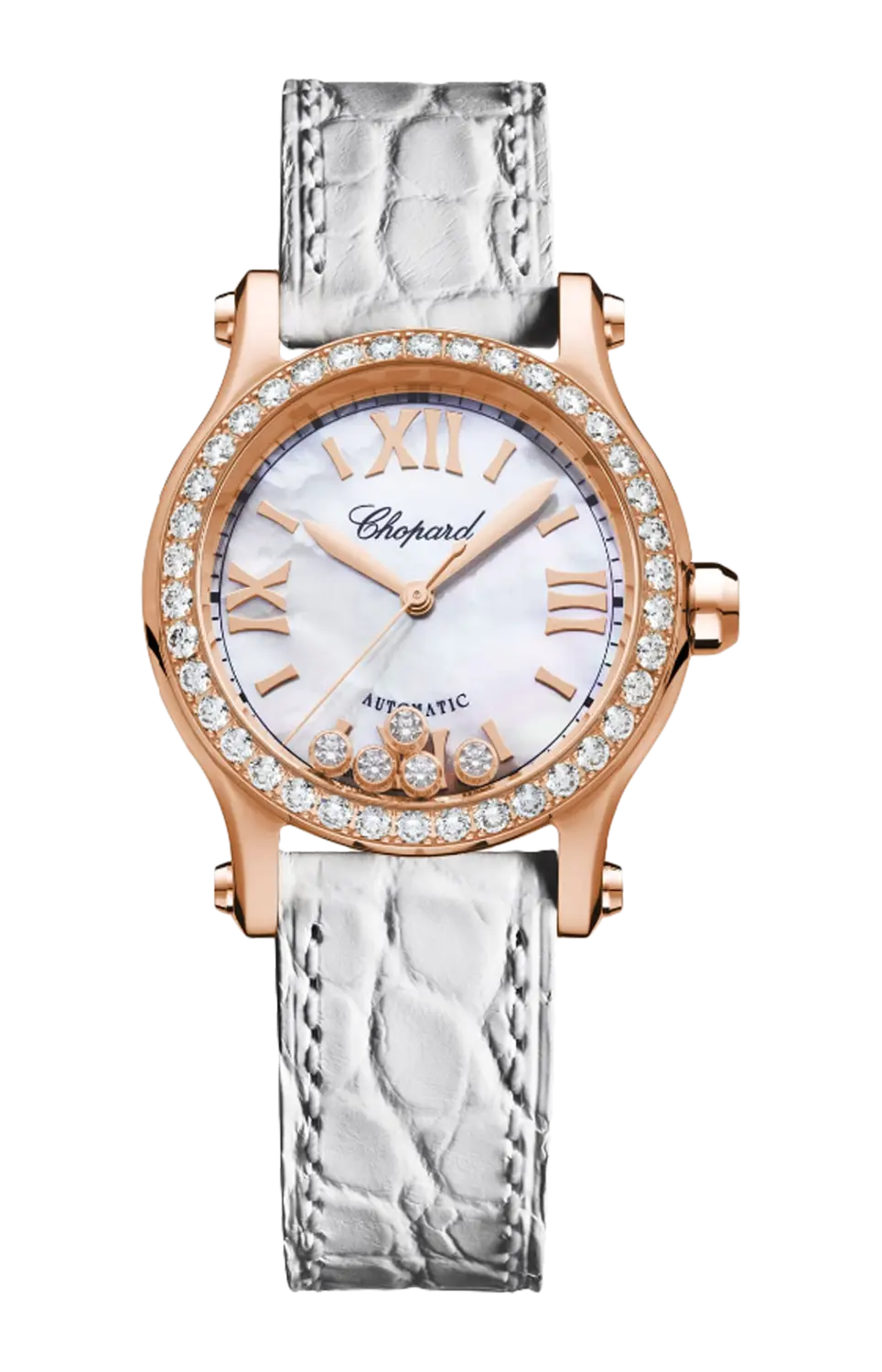 

Часы Chopard Happy sport из розового золота с бриллиантами 30 мм