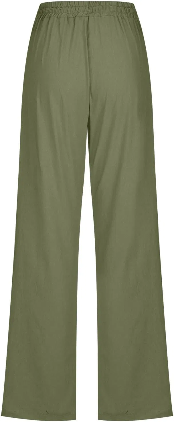 Леггинсы из хлопка и льна, Army Green — фото 4
