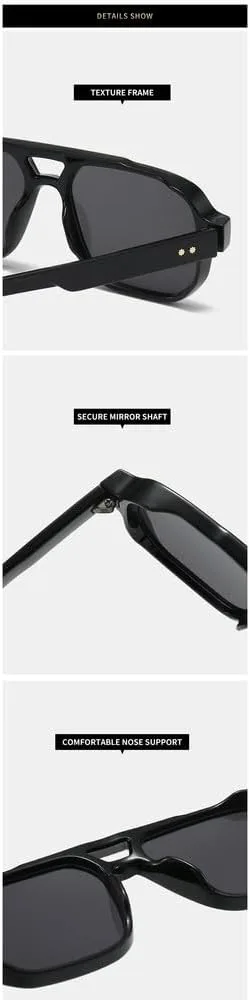 

Мужские солнцезащитные очки с двойной перемычкой, зеленые линзы Ocean, защита от УФ-излучения UV400; женские солнцезащитные очки с заклепками HYYZZC, Black Tea