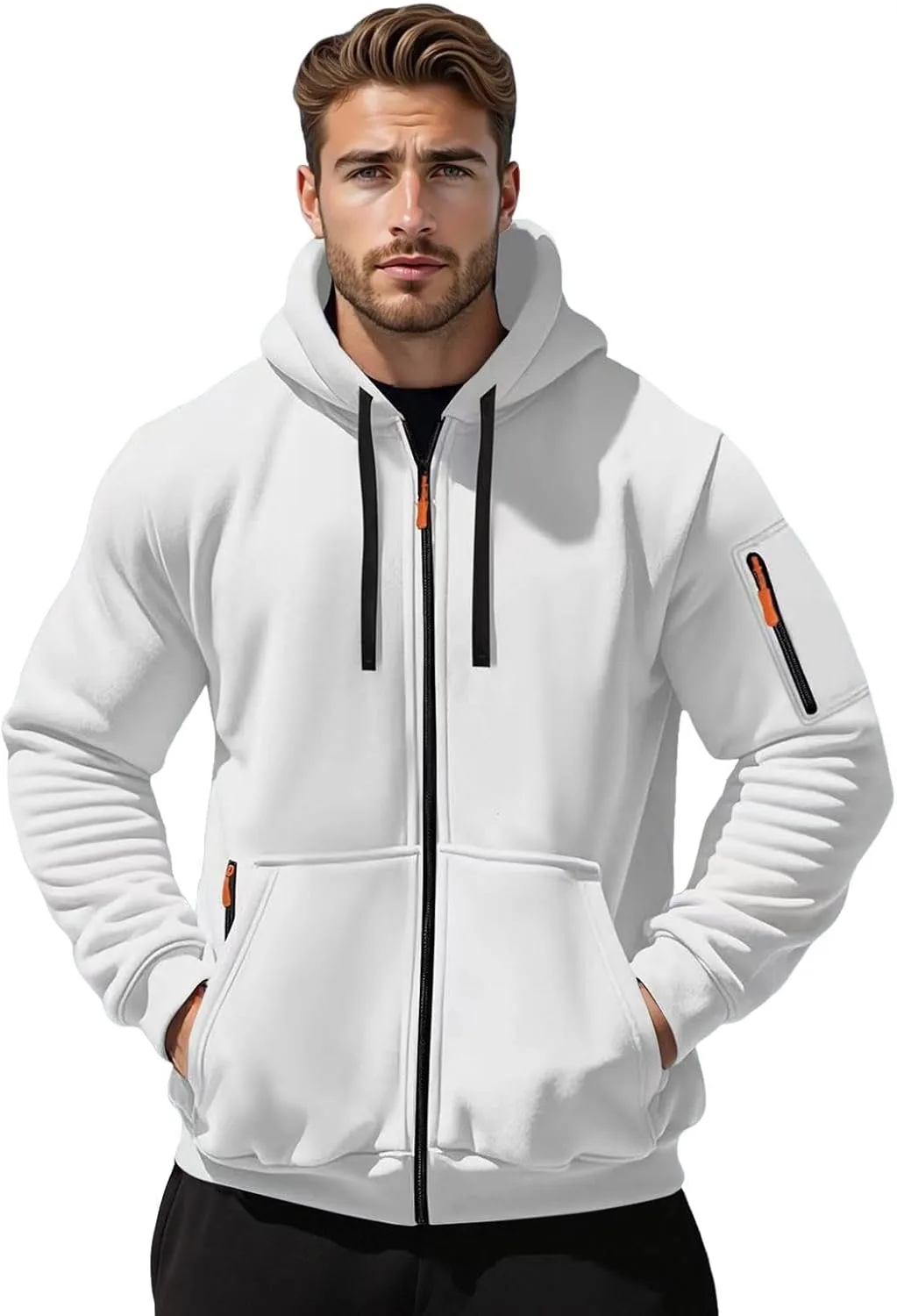 

Мужская худи с капюшоном на молнии Slim Fit