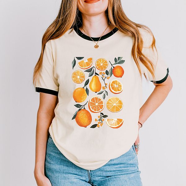 

Футболка с принтом Orange slice collage Simply Sage Market, Vintage Black