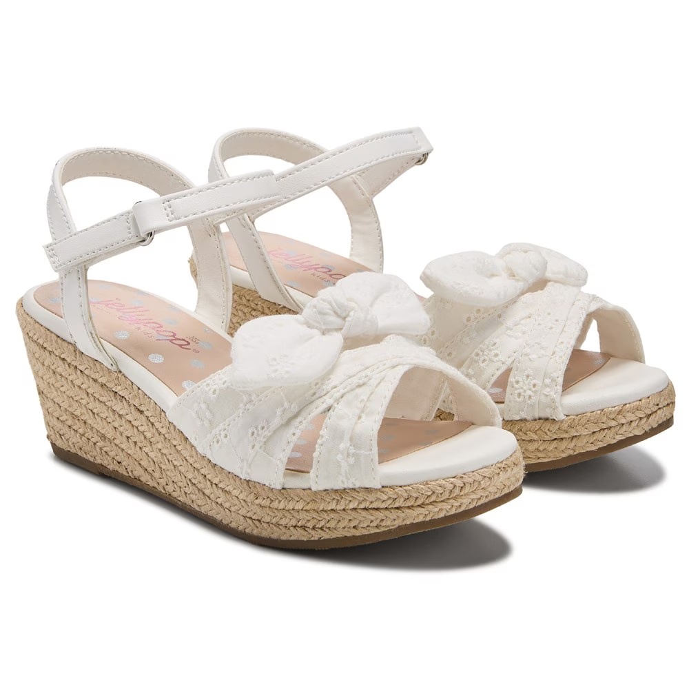 

Детские сандалии на танкетке Jellypop Kid Emmy для маленьких/больших детей, white eyelet