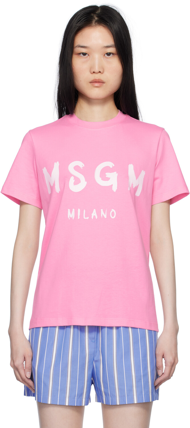 

Футболка с логотипом MGM Cotton MSGM, розовый