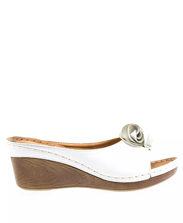 Женские босоножки-танкетки Sydney Rosette Gc Shoes, белый — фото 2