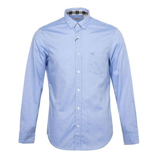 

Рубашка men's collar casual shirt blue Burberry, голубой