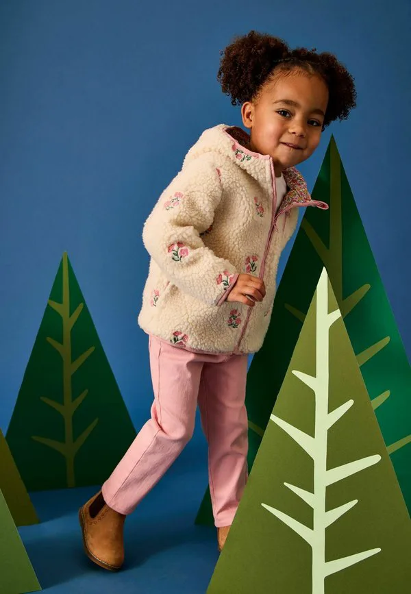 Брюки прямого кроя с цветочной вышивкой Jojo Maman Bébé, Mid Pink — фото 2