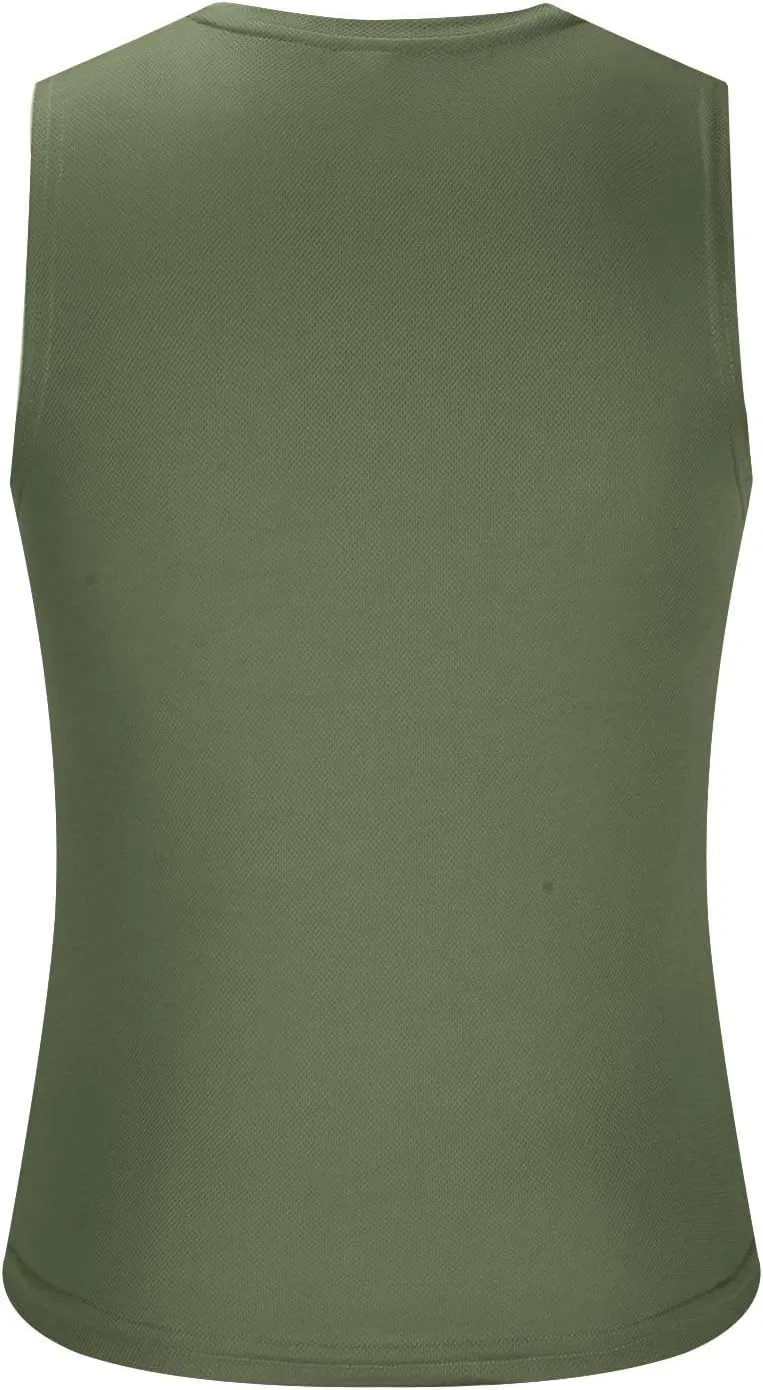 Мужской топ-майка без рукавов, Generic, A02_army Green — фото 3
